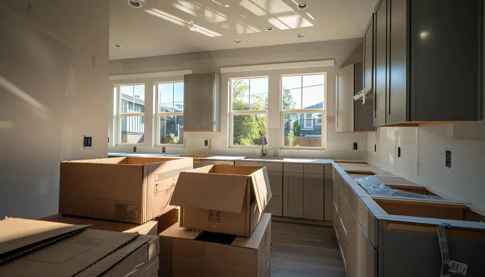 Kitchen packing moving home