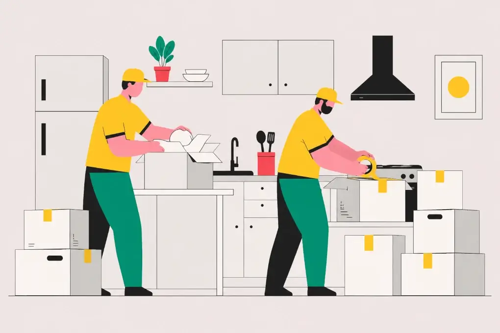 Chiswick movers packing kitchen